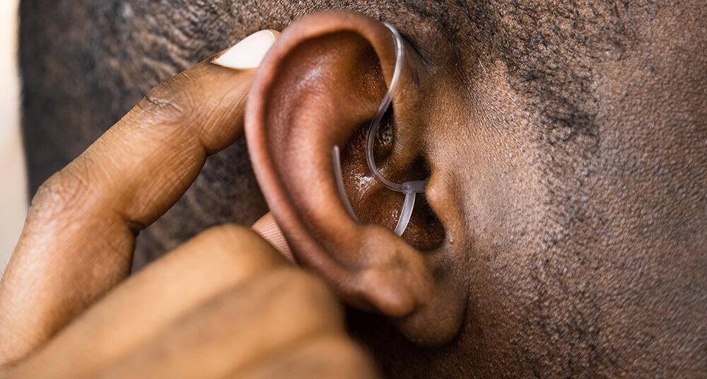 Hearing aid in ear